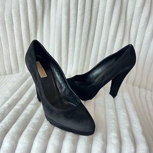 Michael Kors Suede Black 4 1/2 " Heel + 1/2 " Plato Pumps Size 8 1/2